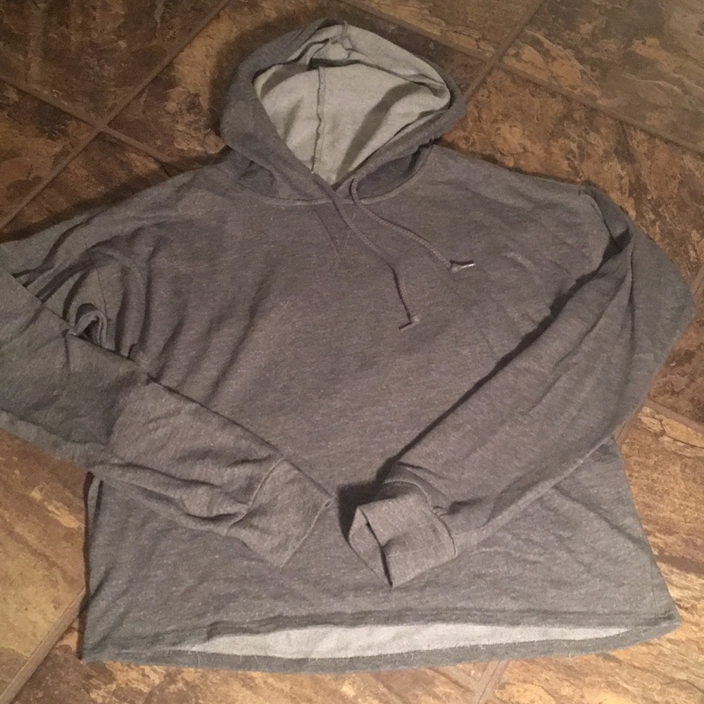 EUC Cropped Gray Hoodie Sweatshirt
